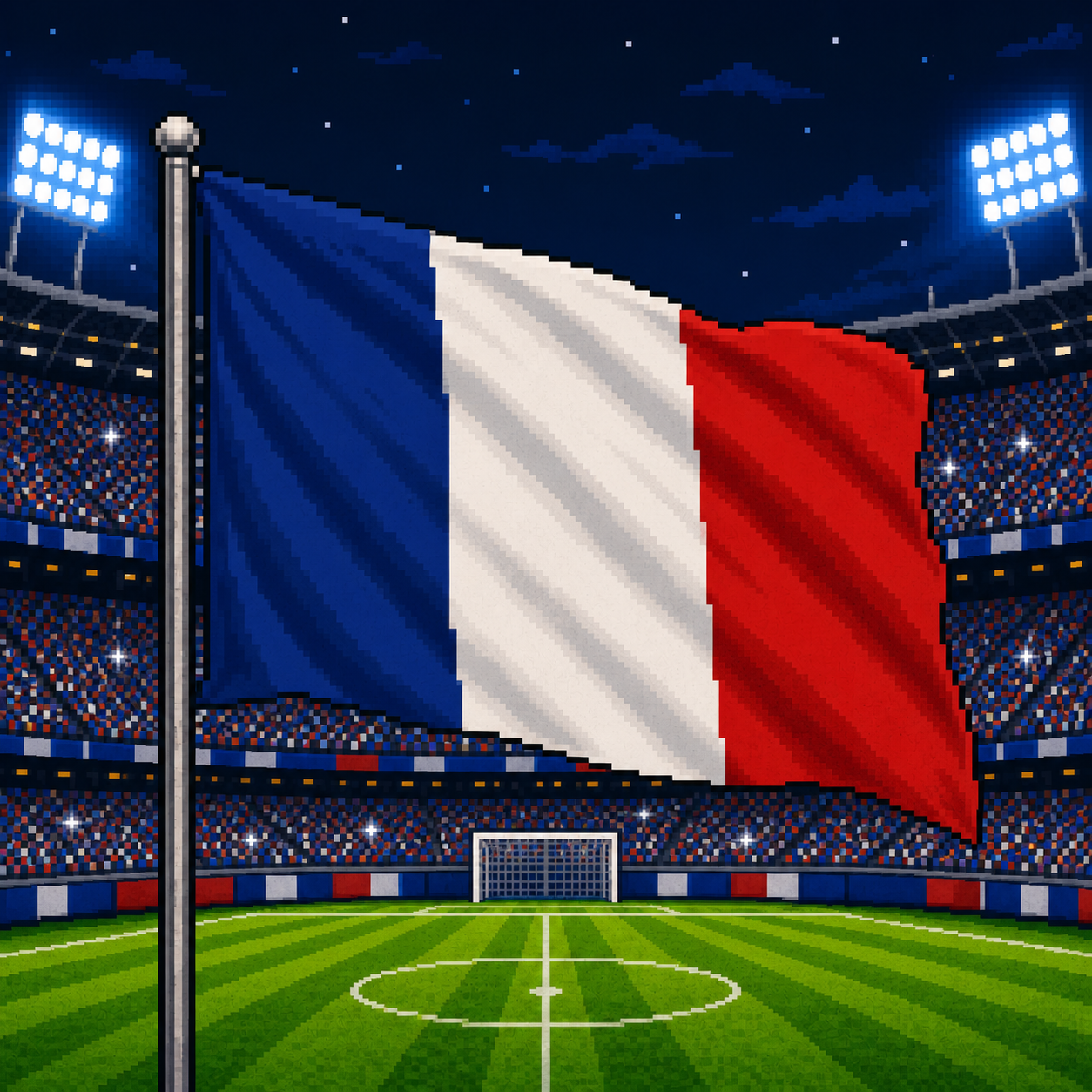 France pixel art flag